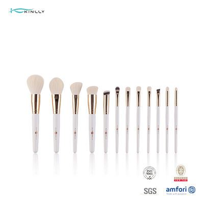 কাস্টম নাইলন চুল 12pcs ভ্রমণ ব্রাশ প্রাকৃতিক কাঠের হ্যান্ডেল সেট করুন